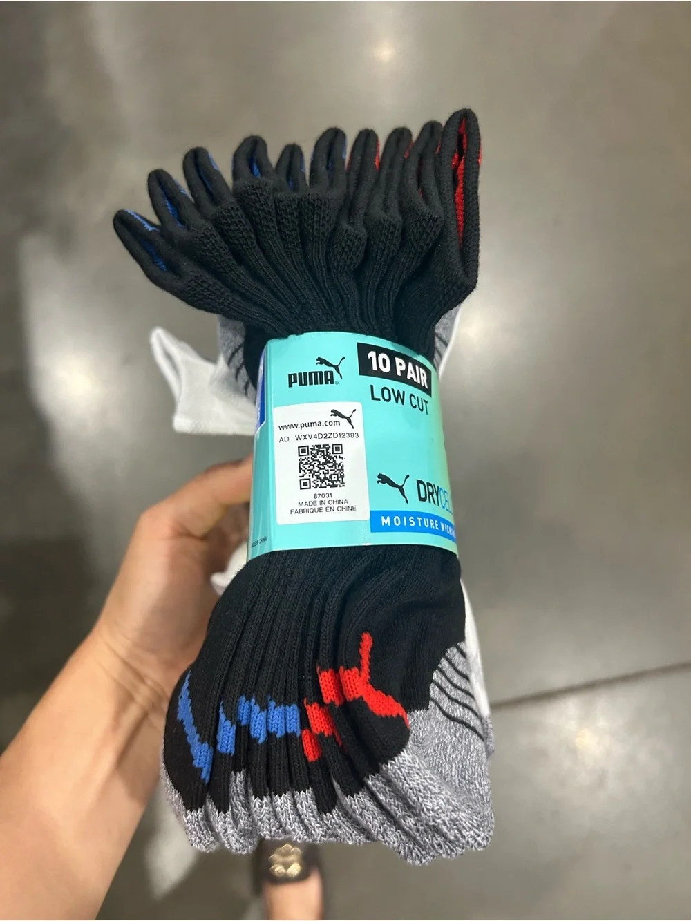 NWT PUMA Youth Low Cut 10-Pack DryCELL Socks